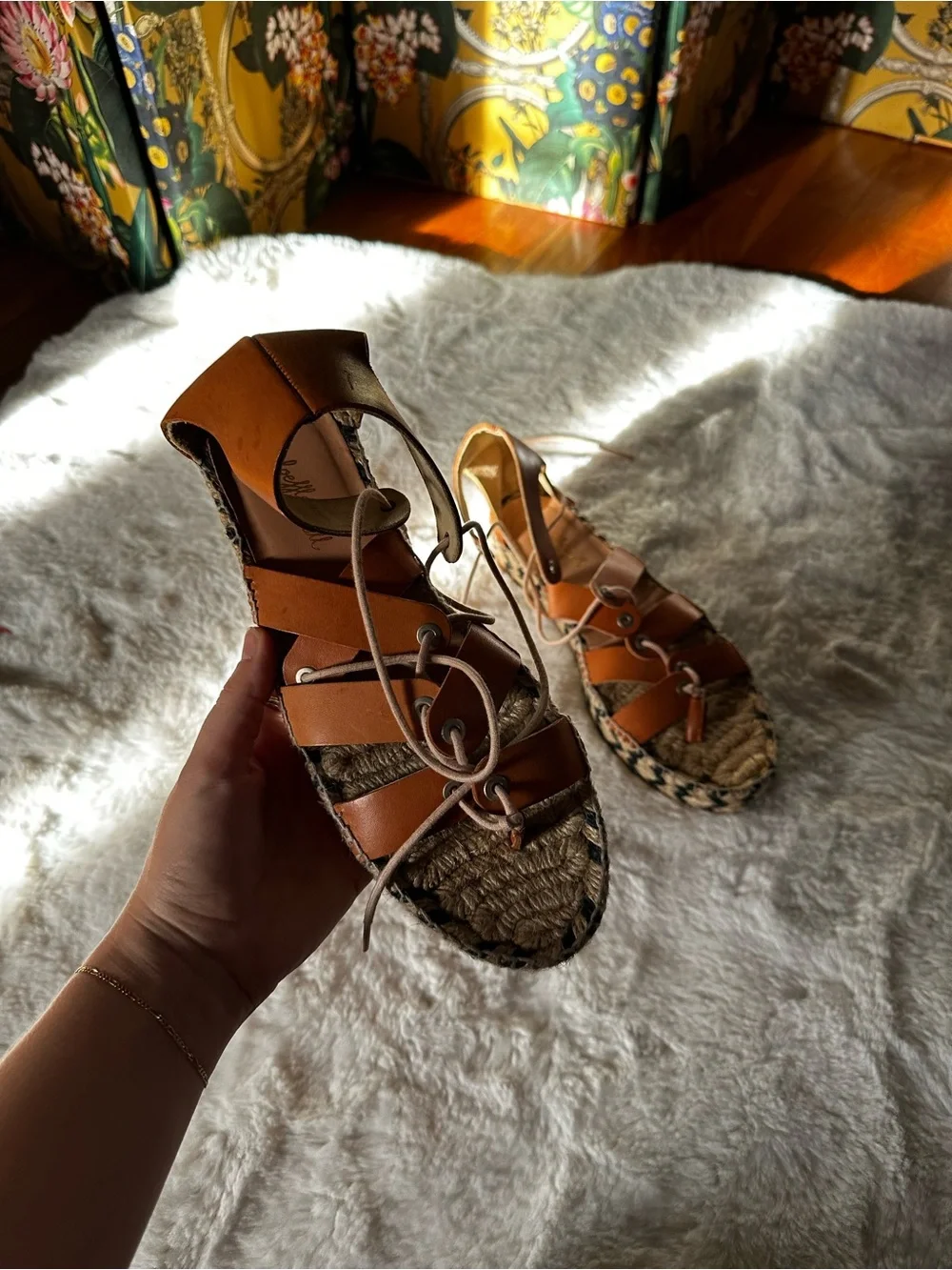 Loeffler Randall Iggy Lace-up Platform Espadrilles 39 9 8.5